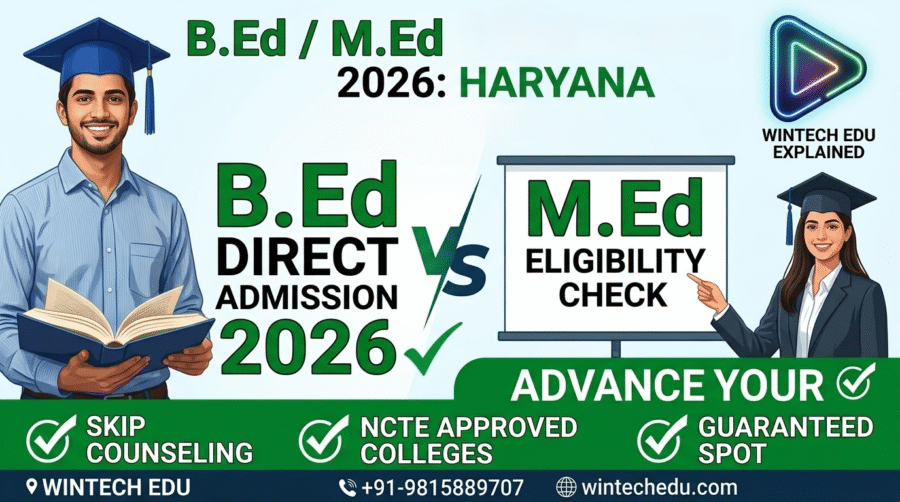B.Ed M.Ed direct admission Haryana 2026