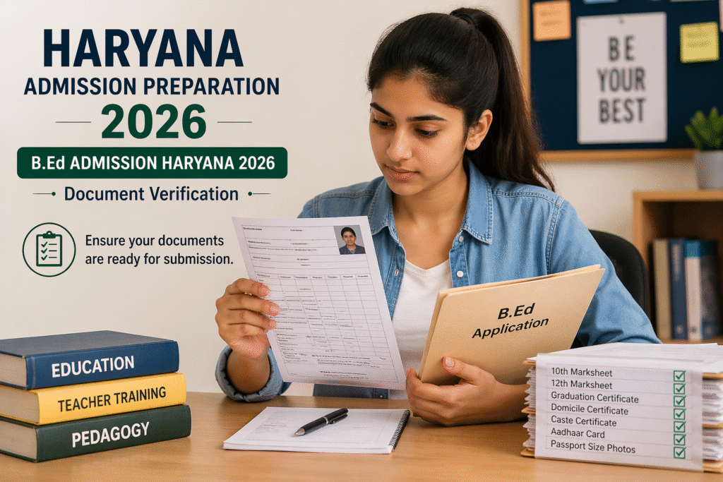 B.Ed Admission Haryana 2026 Document Verification